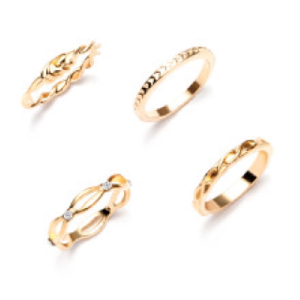 Last One!! Gold Plated Embellished Ring Set - 12 - Picture 3 of 4